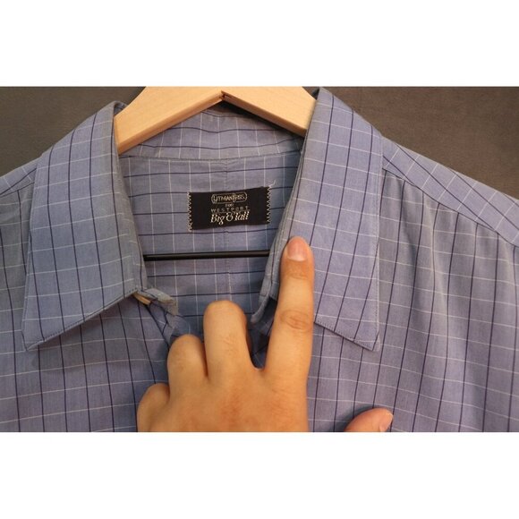 Gitman Bros for Westport Big & Tall Blue Button-Up Shirt - Size‎ 16-38 - Used - Picture 9 of 12